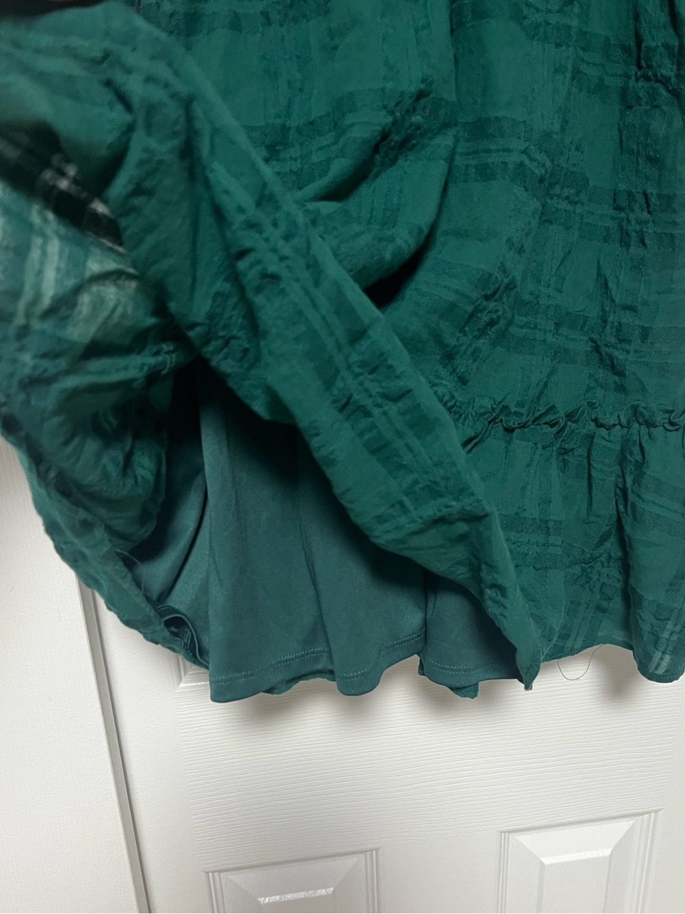 LC Lauren Conrad Green Plaid Mini Shirt Dress M - Picture 7 of 8